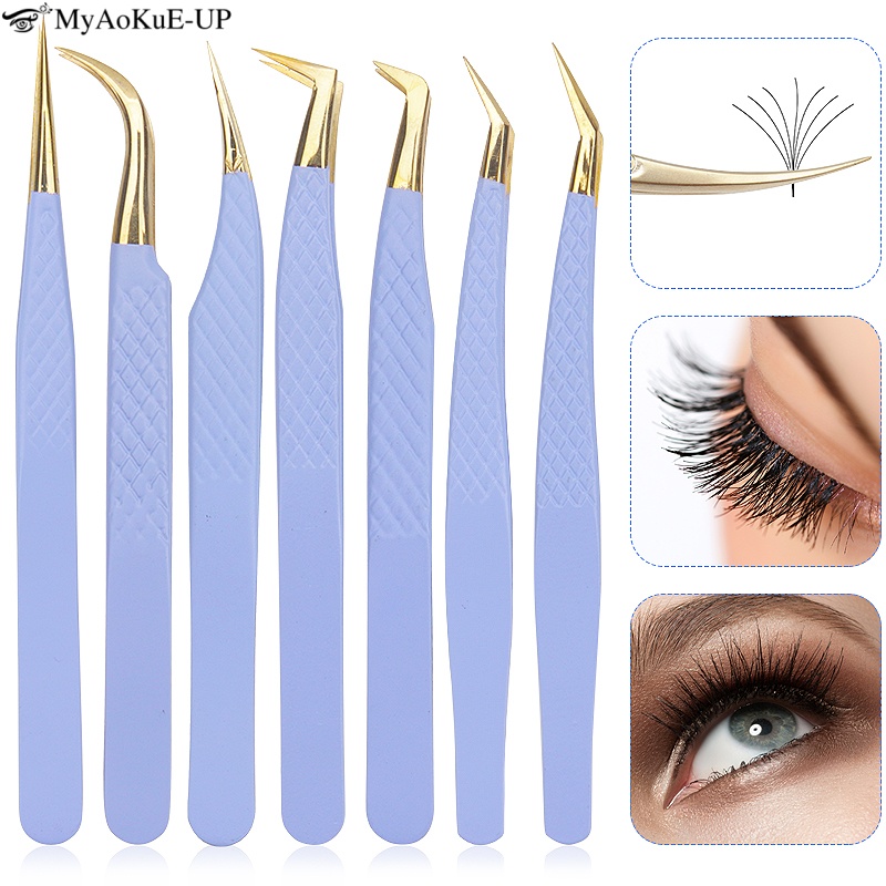 Refill Eyelash Extension - Pinzette per estensione ciglia in acciaio